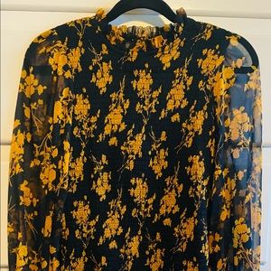 Miss Lola Floral Print Crinkled Chiffon Mini Dress